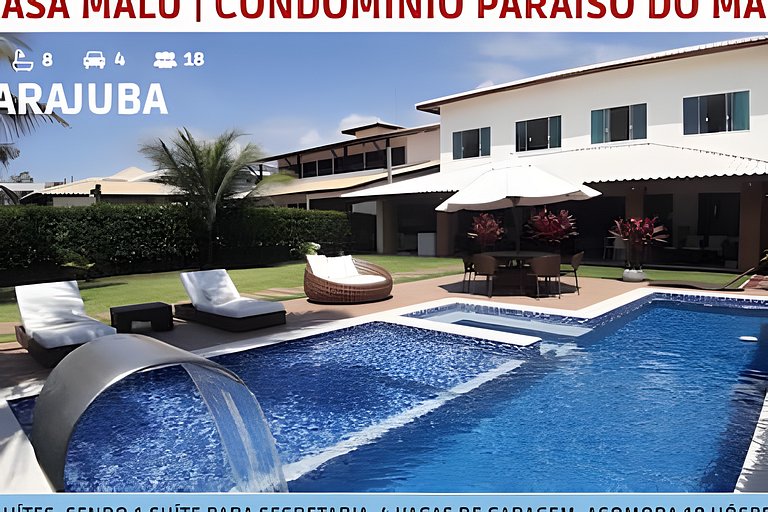 Casa 5 Suítes Guarajuba, Cond. Paraíso do Mar (50m da Praia)