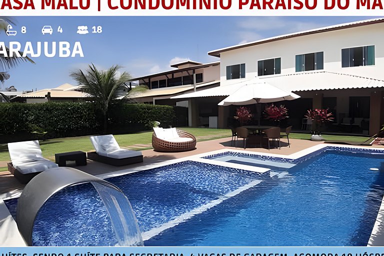 Casa 5 Suítes Guarajuba, Cond. Paraíso do Mar (50m da Praia)