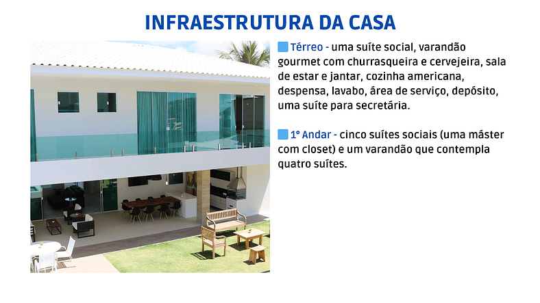 Casa 6 Suítes a 80 Metros da Praia em Guarajuba!